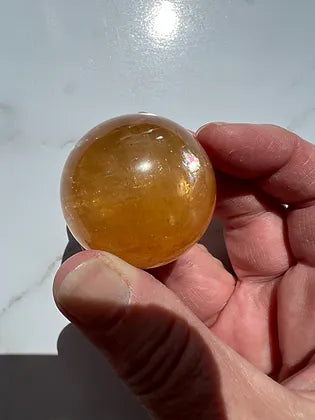 Honey Calcite Sphere