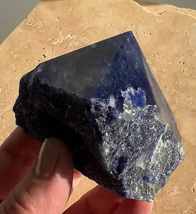 Sodalite polished point rough