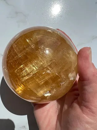 Honey Calcite Sphere