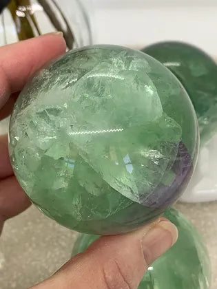 Green/Rainbow Fluorite Sphere