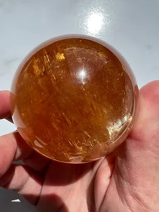 Honey Calcite Sphere