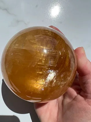 Honey Calcite Sphere