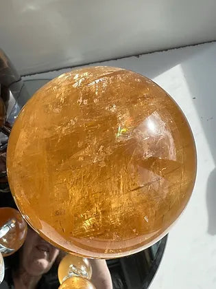 Honey Calcite Sphere