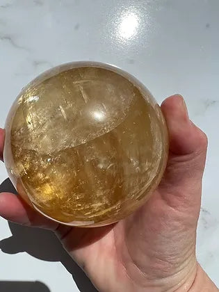 Honey Calcite Sphere