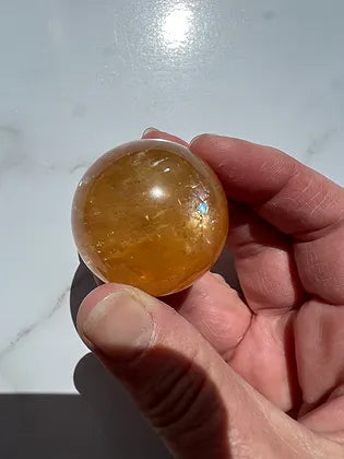 Honey Calcite Sphere