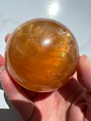 Honey Calcite Sphere