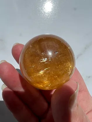 Honey Calcite Sphere