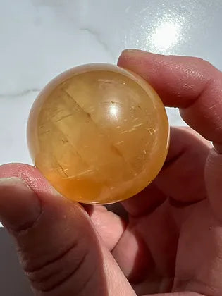 Honey Calcite Sphere