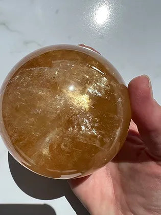 Honey Calcite Sphere