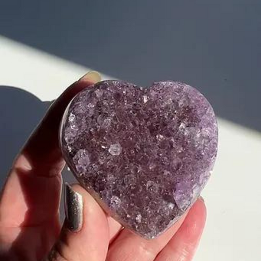 Amethyst Druzy Heart