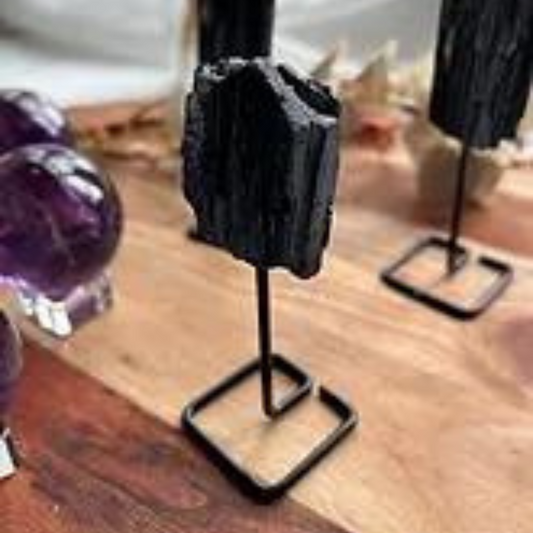 Black Tourmaline on Stand