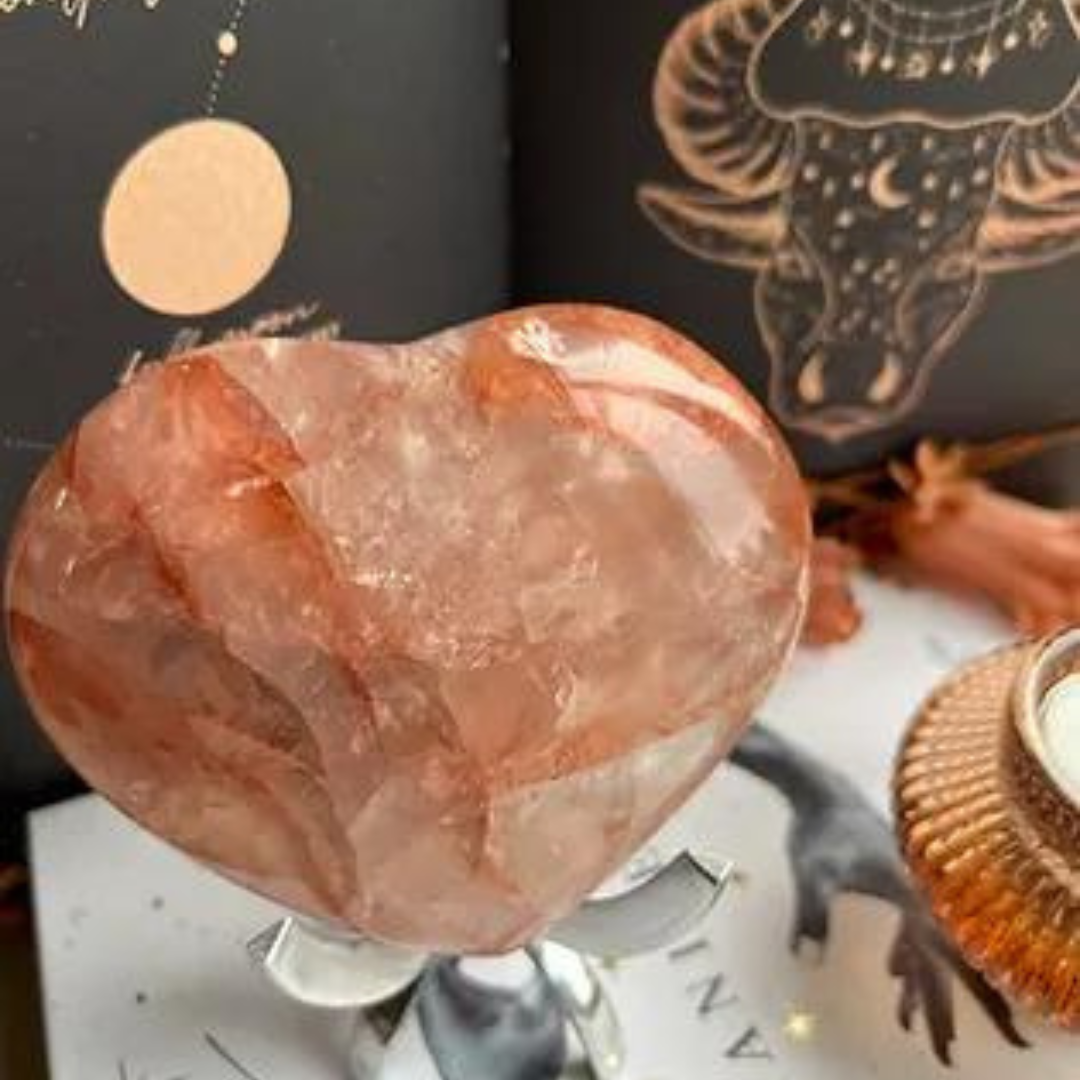 Fire/Hematoid Quartz Heart