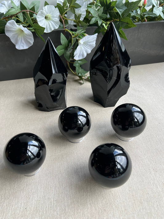 Black Obsidian Spheres