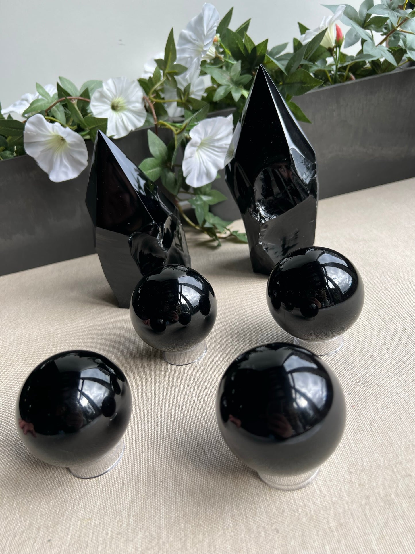 Black Obsidian Spheres