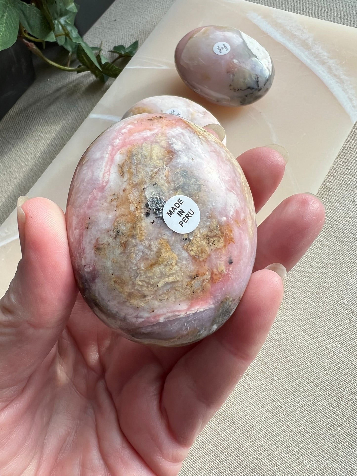 Peruvian Pink Opal Palmstone