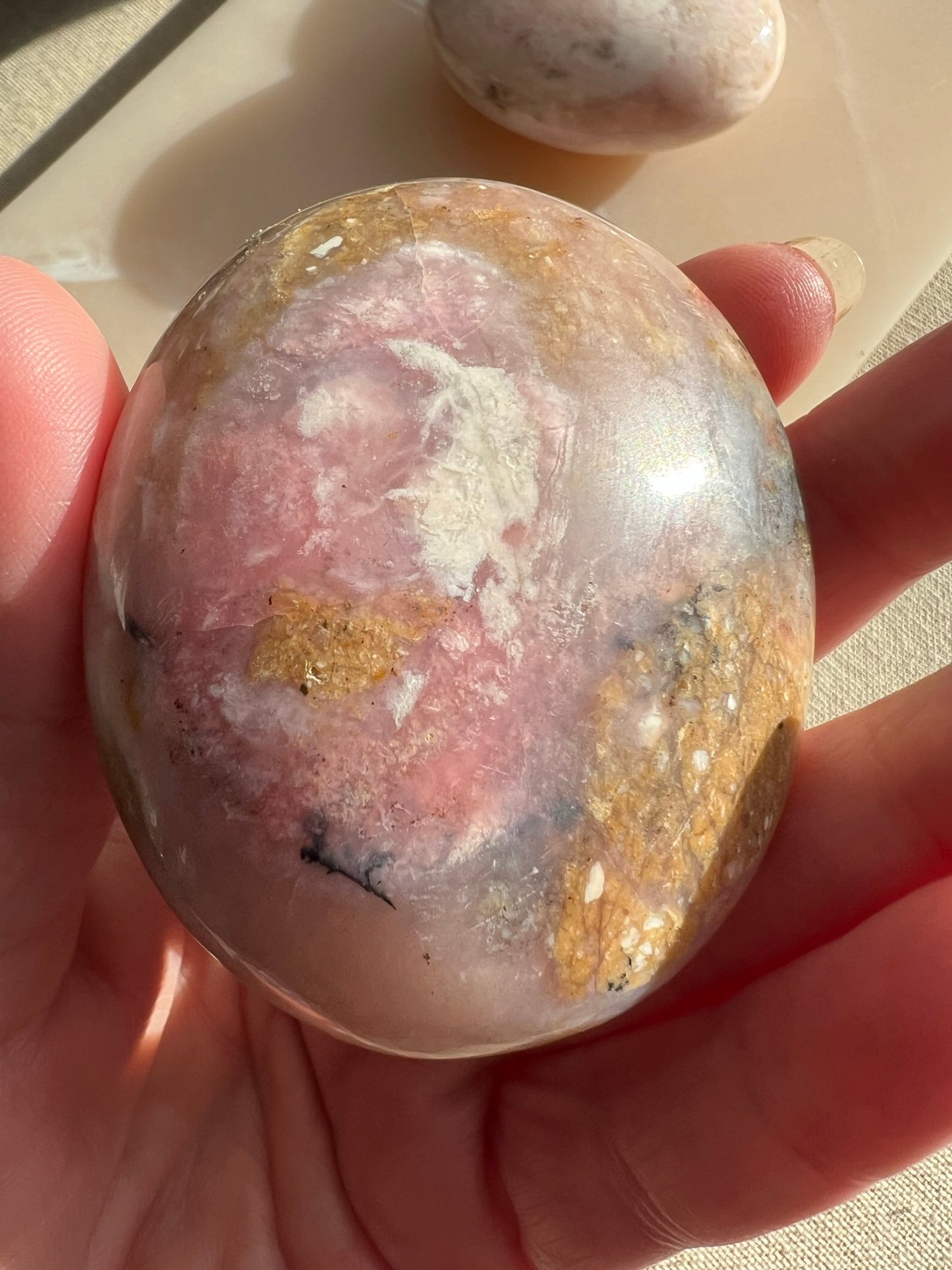 Peruvian Pink Opal Palmstone