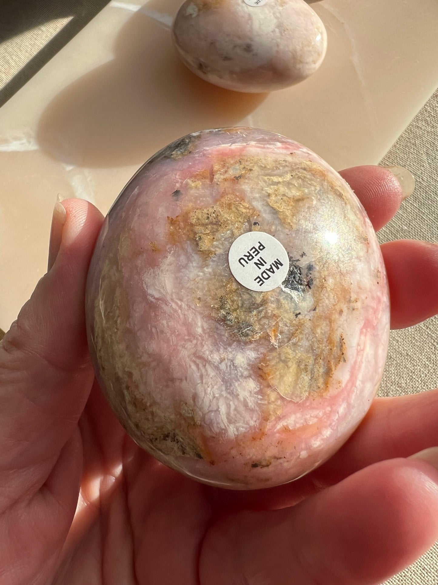 Peruvian Pink Opal Palmstone