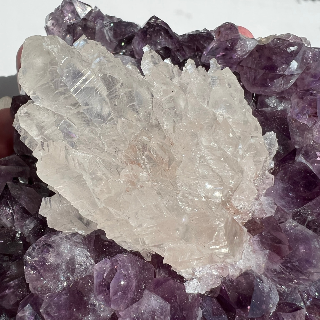 Amethyst Cluster with Calcite