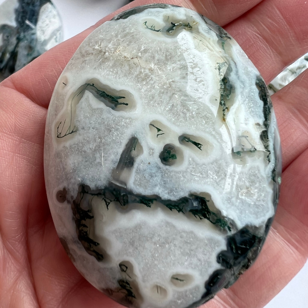 Moss Agate Palmstone Medium