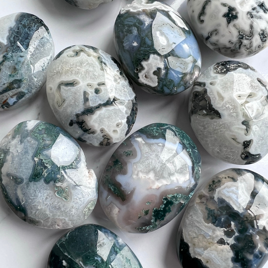 Moss Agate Palmstone Large